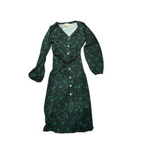 Michael Kors Green Floral Midi Dress